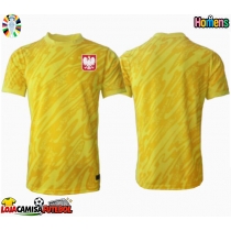 Camisa de Futebol Polónia Goleiro Equipamento Principal Europeu 2024 Manga Curta